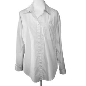 J for Justify white Button-Up long sleeve Blouse Medium